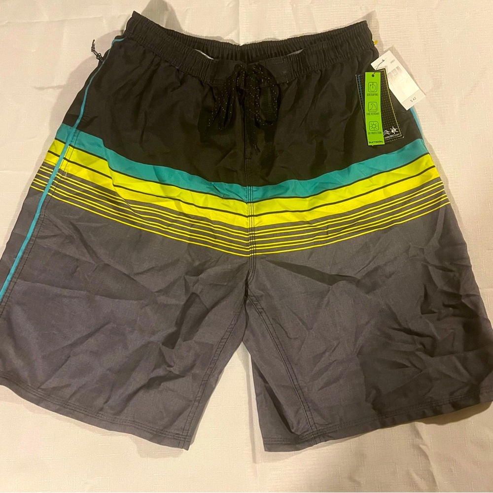 Burnside Swim Trunks Board Shorts Striped Multi-color Mens Medium W/Tag